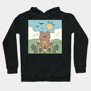 Cute Little Bear With Flowers Hoodie